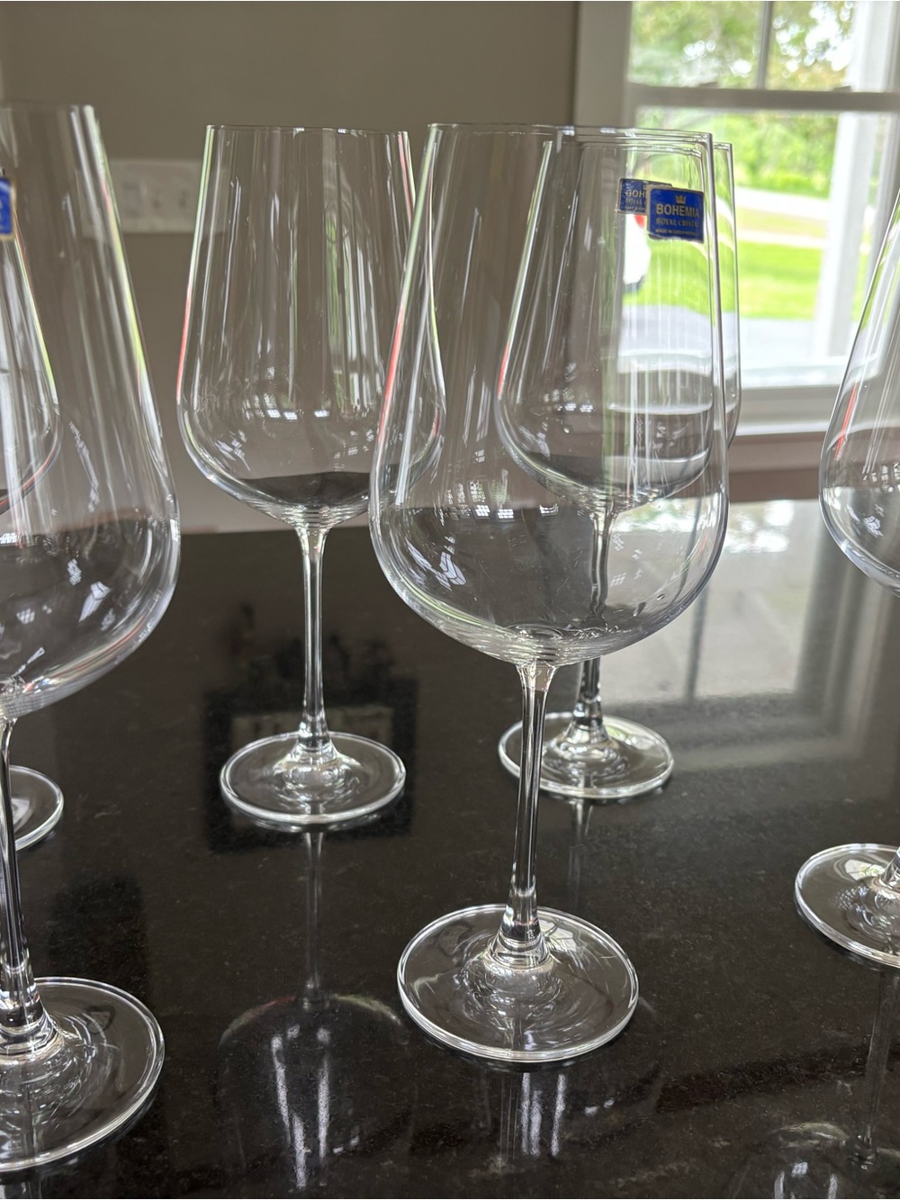 Bohemian Traders Clear Crystal Wine Glasses - Set of Stemmed Glasses